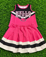 Hello Kitty Girls Sz: 10-12 2-Piece Sleeveless Tank Skirt Set Pink/Black/White