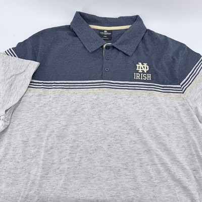 Colosseum Notre Dame Fighting Irish Polo Shirt Men XXL Navy Gray COPS11244VC NWT