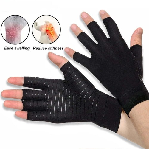Arthrose Handschuhe Kupfer Kompressionshandschuhe Karpaltunnel Rheuma Fingerlose - Bild 13 von 60