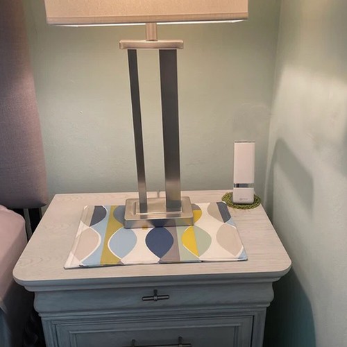 Table Runner 6ft Blue Grey Green Yellow Ochre 72" Retro Mid Century Dining 180cm - Picture 4 of 5