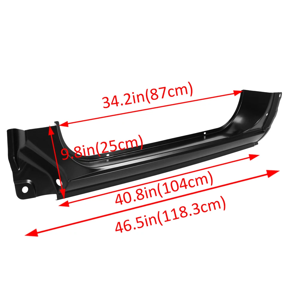 Pair Outer Rocker Panels For 73-87 Chevy GMC C10 C20 K10 K20 73-91 Blazer Jimmy - Image 3 of 4