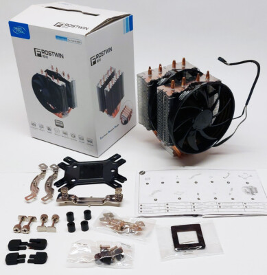Intel/AMD Heat Pipe CPU Cooler Heatsink DeepCool Frostwin Dual Tower Two Fan HSF