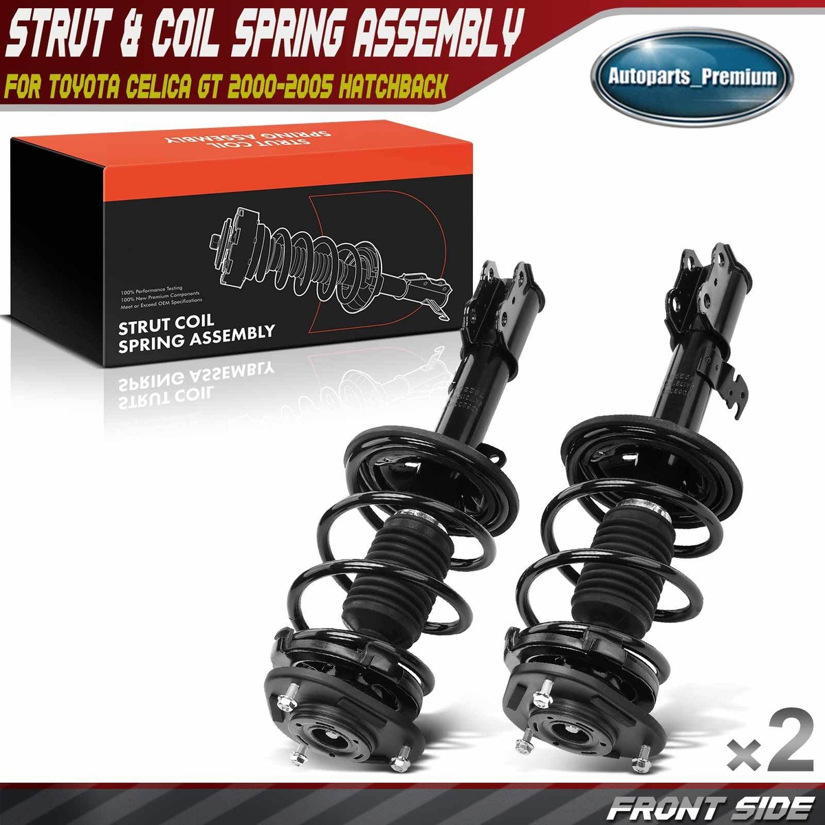 2x Front Complete Struts & Coil Spring for Toyota Celica GT 2000