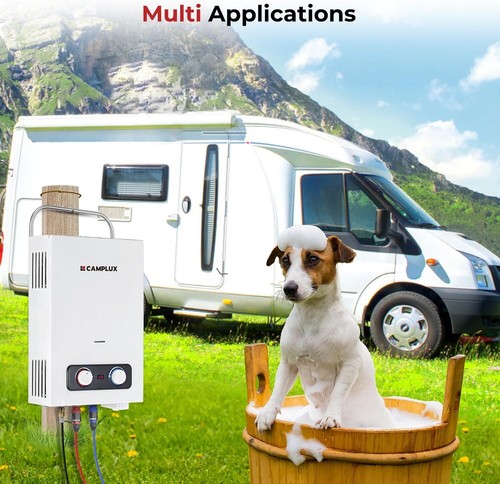 Camplux 6L Outdoor Gas Water Heater w/Pump Option Portable Shower for RV Camping - Picture 8 of 19