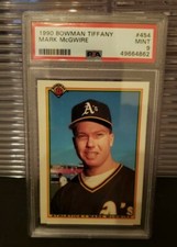 1990 BOWMAN MARK MCGWIRE Graded PSA 9 MINT OAKLAND A's Rookie Hone Run King! 