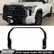 Fit 2022-24 Toyota Tundra Platinum Gloss Black Front Bumper Grille Trim Molding