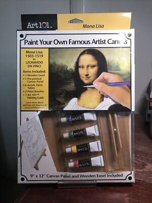 Mona Lisa Leonardo da Vinci Malen nach Zahlen Kit Staffelei Leinwand Pinsel Anleitung