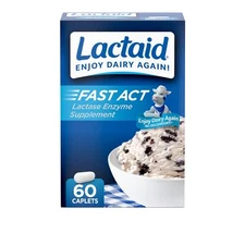 Lactaid Fast Act Lactose Intolerance Caplets 60 Count Travel Packs