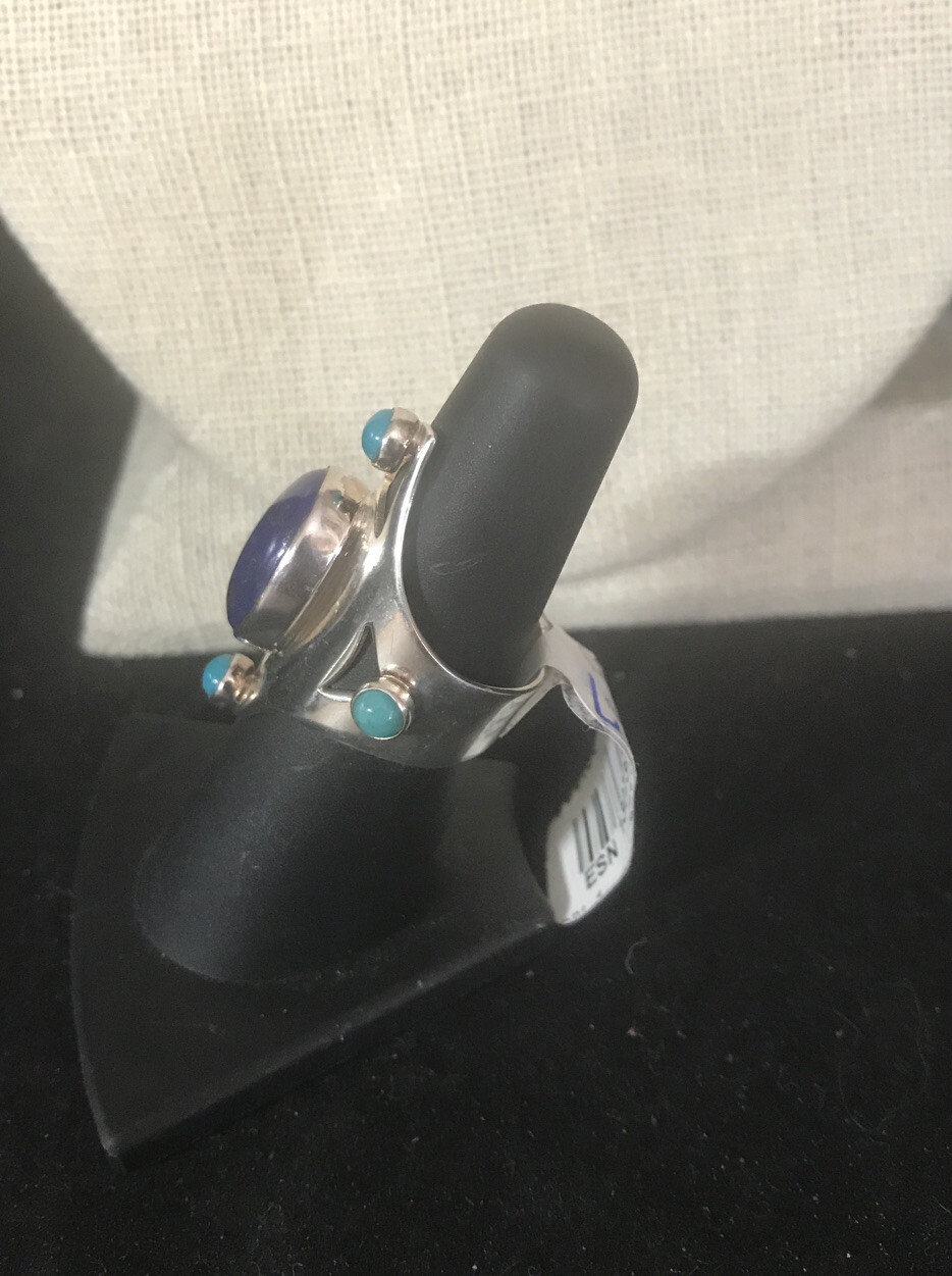 Jay King Seven Peaks Turquoise and Lapis Sterling Silver Ring Size 6 ...