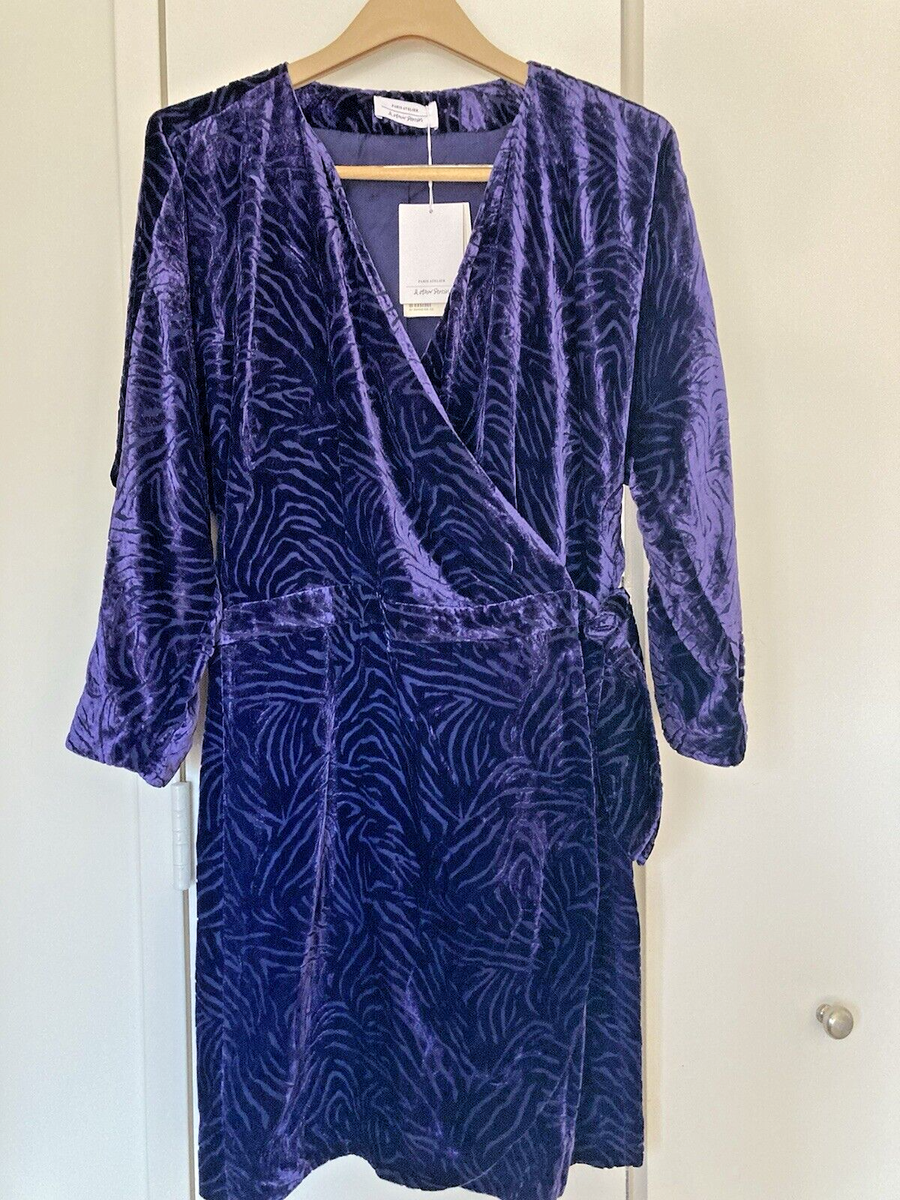 strapless open back dress Purple Satin Side Slit Detail Mini Dress