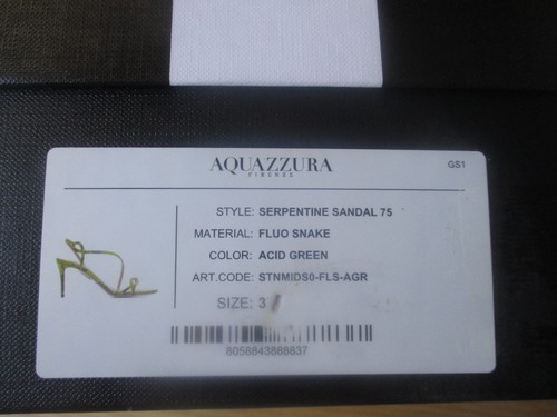 $850 Aquazzura Serpantine Strappy Snake Pump Slingback Sandals 37.5 US 7.5 NEW - Picture 18 of 18