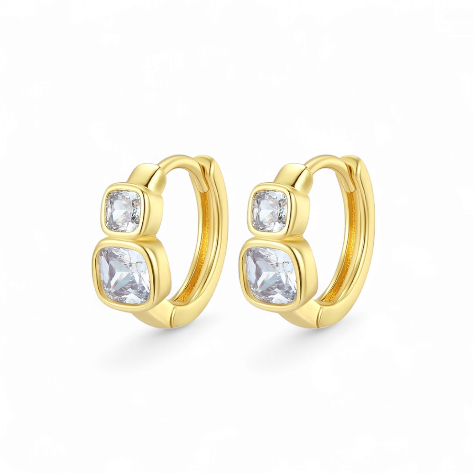 Hoop Earrings With Cubic Zirconia Fashion Jewelry Unisex, Women Gold Plated Gyft