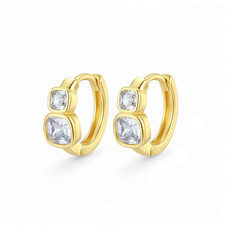 Hoop Earrings With Cubic Zirconia Fashion Jewelry Unisex, Women Gold Plated Gyft