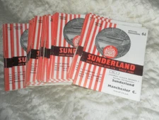 SUNDERLAND HOME PROGRAMMES 1963 - 69 INC LEAGUE - CUP- FRIENDLY
