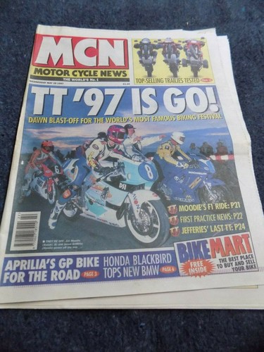  (B)MCN/28,5,1997/Aprilia/March 750/BMW/Honda CB1100X/Suzuki Freewind/YZM400F - Picture 1 of 12