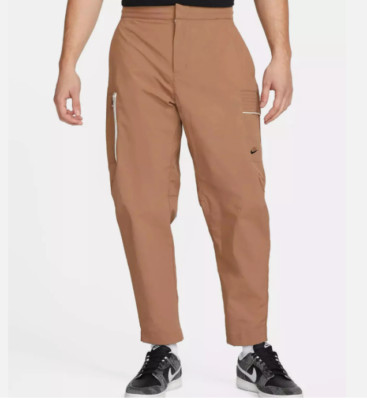Nike Brown Tech Essential Woven Utility Pants Mens 34 Large Swoosh DM6681-256