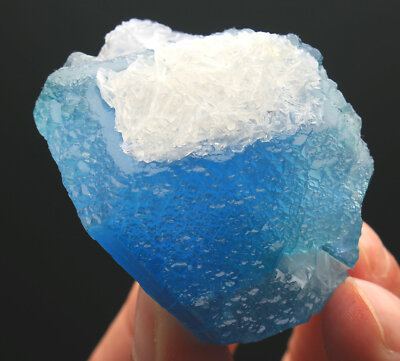 85g WOW!!! Rare Ladder-like Blue Fluorite & Calcite Symbiosis Specimen/China 10