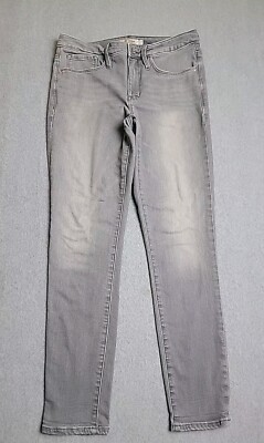 Athleta Jeans Womens 12 Skinny Gray Mid Rise Stretch