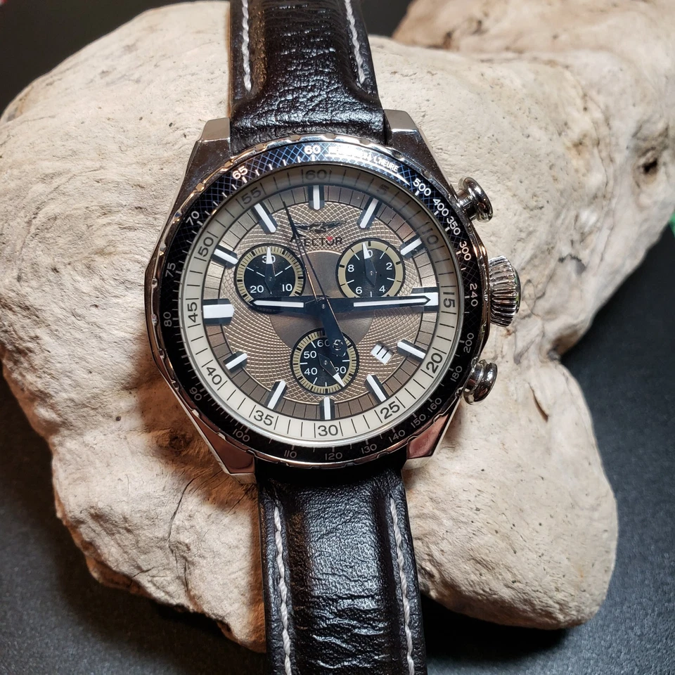 Sector No Limits 280 Chronograph Tachymeter 100M Italian Men's Watch Leather - Image 2 of 4