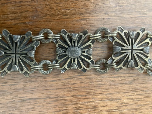 JL BLIN PARIS Jean Lewis Blin Vintage Runway Mirrored Bronze bracelet 7” - Picture 2 of 3