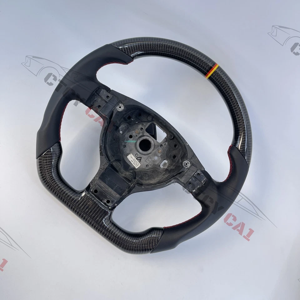 Volante de fibra de carbono personalizado para VW Golf MK5 GTI R/transmisión manual Foto 2 de 4