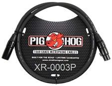 3ft PigHog XLR 3-Pin M/F 8mm/OD High performance Microphone Cable, XR-0003P