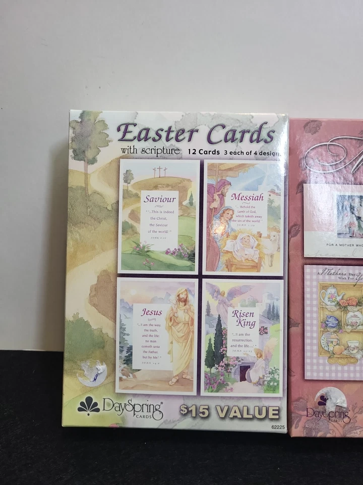 (24) Tarjetas Billetes de Primavera Pascua Cristiana 2 cajas Cuenta Total 24 Día de la Madre A Foto 2 de 4