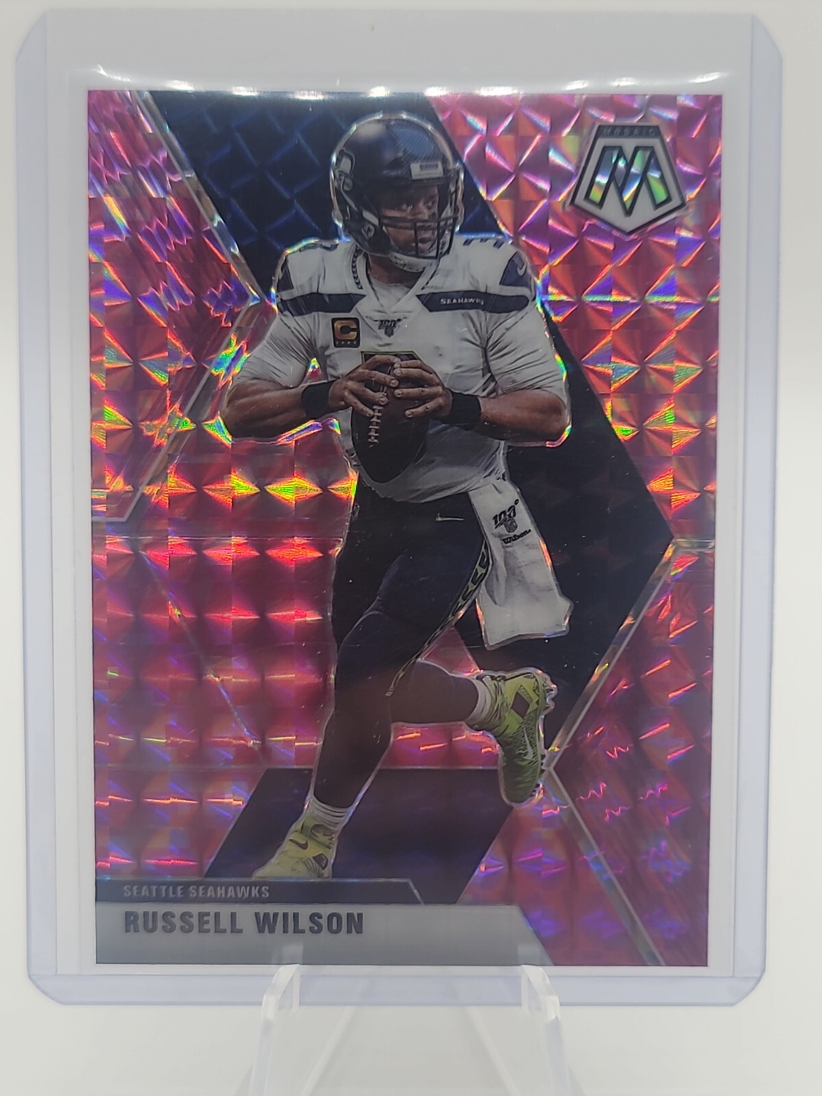 2020 MOSAIC FOOTBALL PINK CAMO MOSAIC PRIZM - RUSSELL WILSON 181