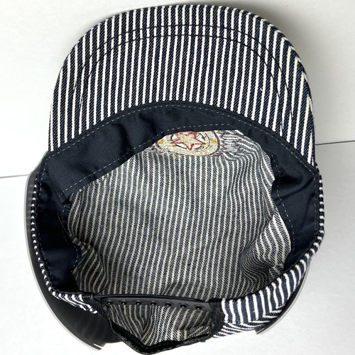 Vtg Texas State Railroad Conductor Hat YOUTH Stripe Snapback Cap KIDS Made USA - Picture 7 of 10