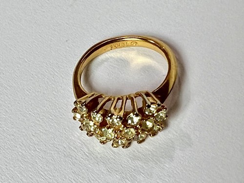 Anillo de piedra transparente electrochapado de oro 18K HGE tamaño 4 2,5 g banda de 2 mm 16 piedras marca A - Imagen 14 de 24