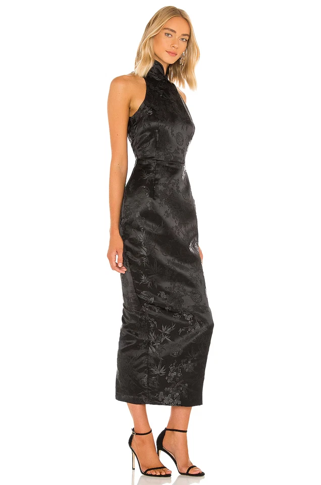 SAU LEE Jill китайский жаккард карандаш платье в черный 4 новый без ЯРЛЫКОВ $398 - Изображение 2 из 4