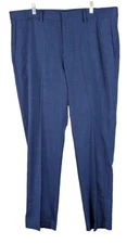 Perry Ellis Pants Mens 34x30 Portfolio Slim Fit Dress Slacks Stretch Blue Formal