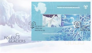 AAT Antarctic Territory First Day Cover FDC 2009 Poles & Glaciers (Minisheet)