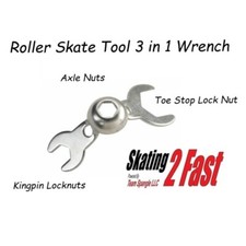 Roller Skate Tool 3 in 1 Wrench Axle Nuts, Toe Stop Lock Nut  Kingpin Locknuts