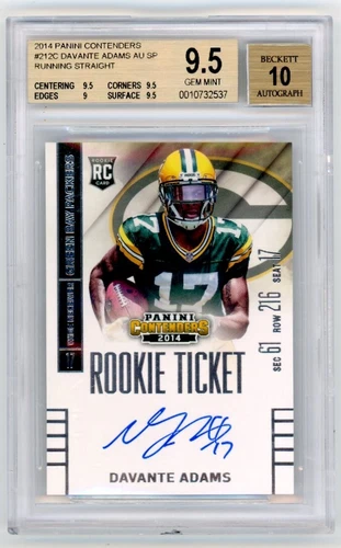 DAVANTE ADAMS 2014 PANINI CONTENDERS ROOKIE TICKET AUTO AUTOGRAPH BGS 9.5 RC