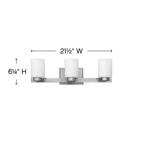 Hinkley Miley 21 1/2" Wide Brushed Nickel 3-Light Bath Light - Picture 4 of 7