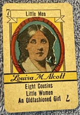 Vtg 1935 AUTHORS by RUSSELL CARD GAME Replacement Card 7 Louisa M Alcott
