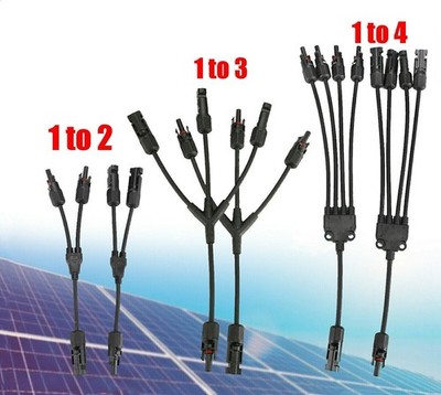 Solar Panel Y Branch Cable Connection Waterproof Adapter Connector Extension US