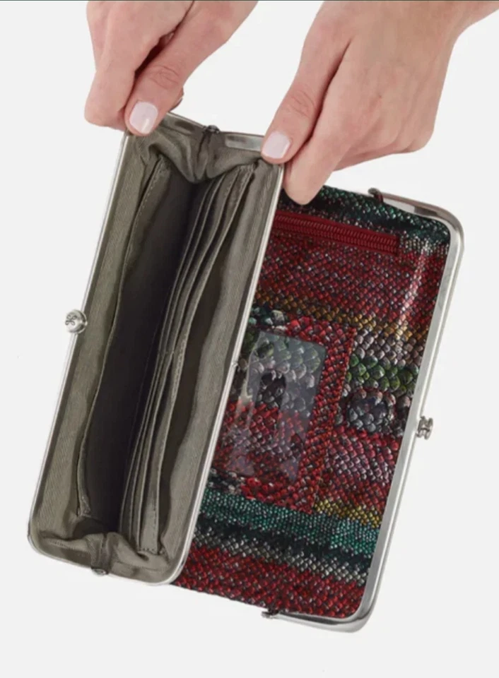 HOBO INTERNATIONAL Holiday Rayas LAUREN Cuero Cartera Bolso sin asas Nuevo con etiquetas $168 Nuevo Foto 4 de 4