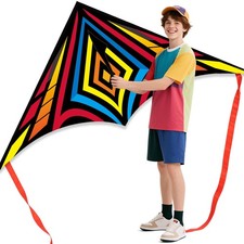 Delta, aquilone per bambini e adulti, facile da far volare, aquiloni - rosso-O