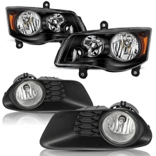 For 2008-2016 Town&Country 2011-2020 Dodge Grand Caravan Headlight+Fog Lights