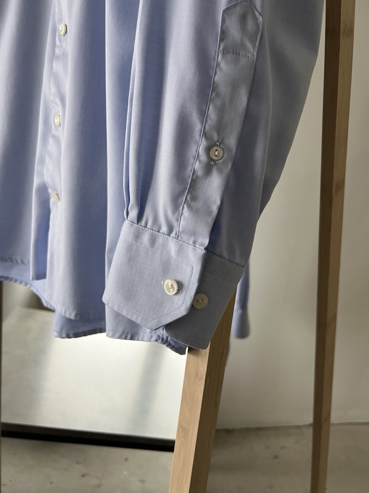 ETON Light Blue Shirt Wide Spread Collar Luxury Cotton Slim Fit Size 41/16/L