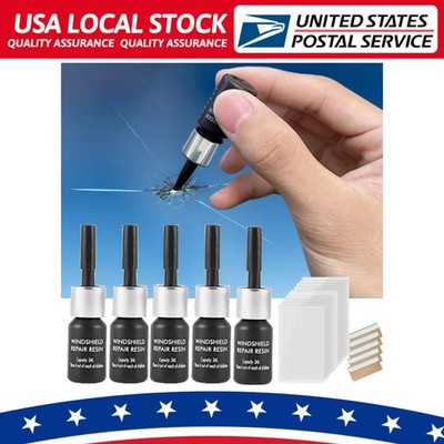 Car Glass Repair Kit 5Pcs DIY Easy Fast for Windshield Chip Crack Fix Tool