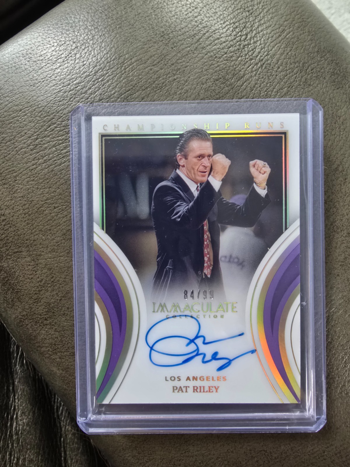 Autographed 2022-23 Panini Pat Riley Championship Runs card (84 of 99)