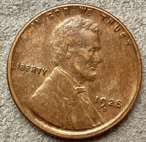 1928-D  Lincoln Wheat Cent - [XF EF] Extremely Fine Details (old cleaning?) B494
