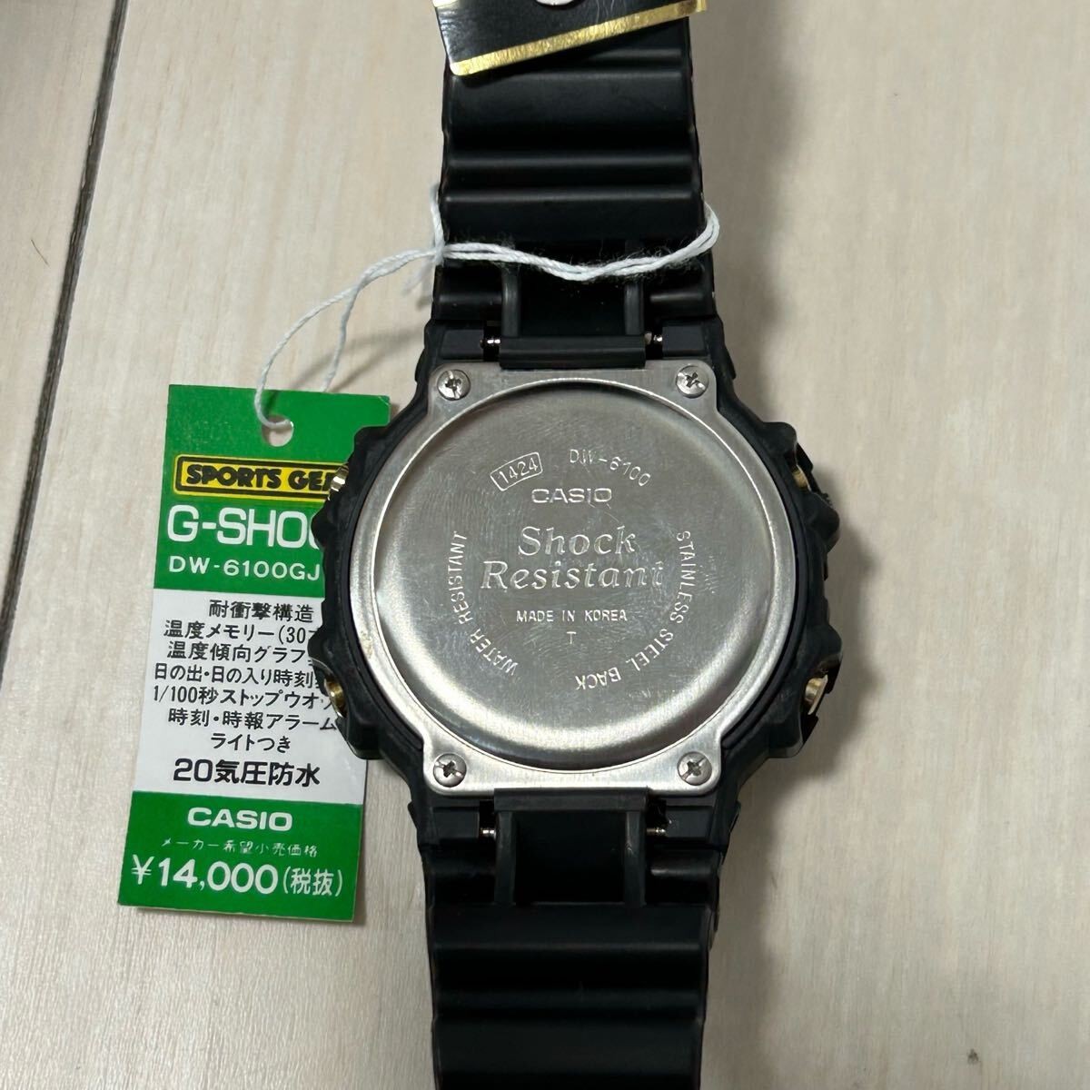 CASIO G-SHOCK DW-6100J-1 温度計搭載モデル CASIO G-SHOCK DW-6100GJ-1 Men's Wrist Watch Digital