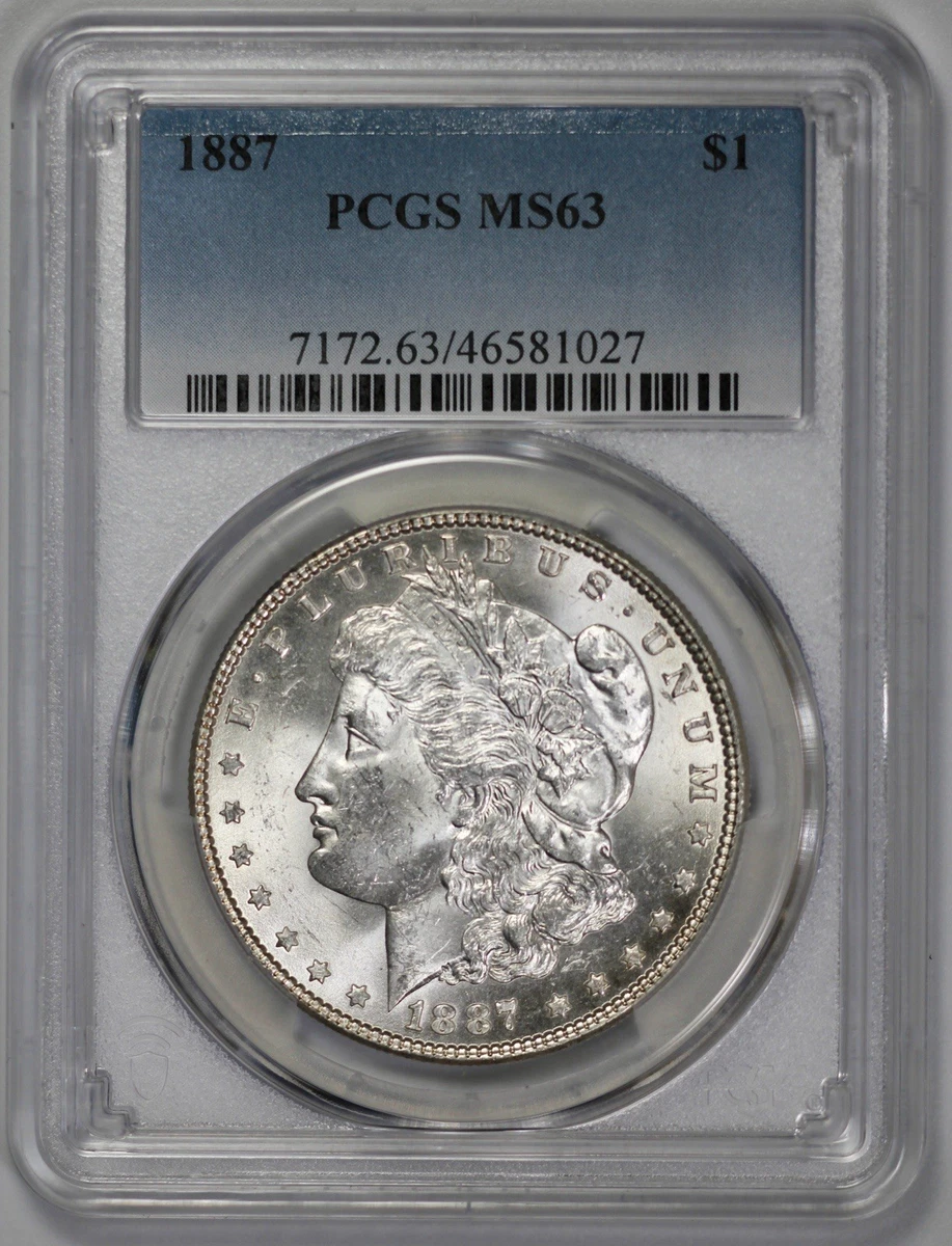 Philadelphia MS 63 Graded 1887 Year Morgan US Dollars (1878-1921