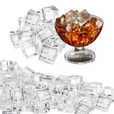 Fake Ice, 0.7'' Fake Ice Cubes Clear Acrylic Ice Cubes Vase Fillers for Cente...