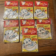 Collection Of 7 Vintage Trick Safety Pin Joke / Toy