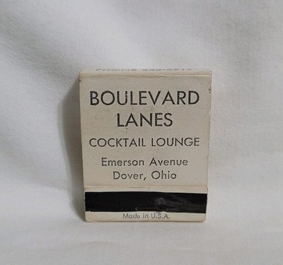 Vintage Matchbook Boulevard Lanes Bowling Alley Dover Ohio Advertising Matches